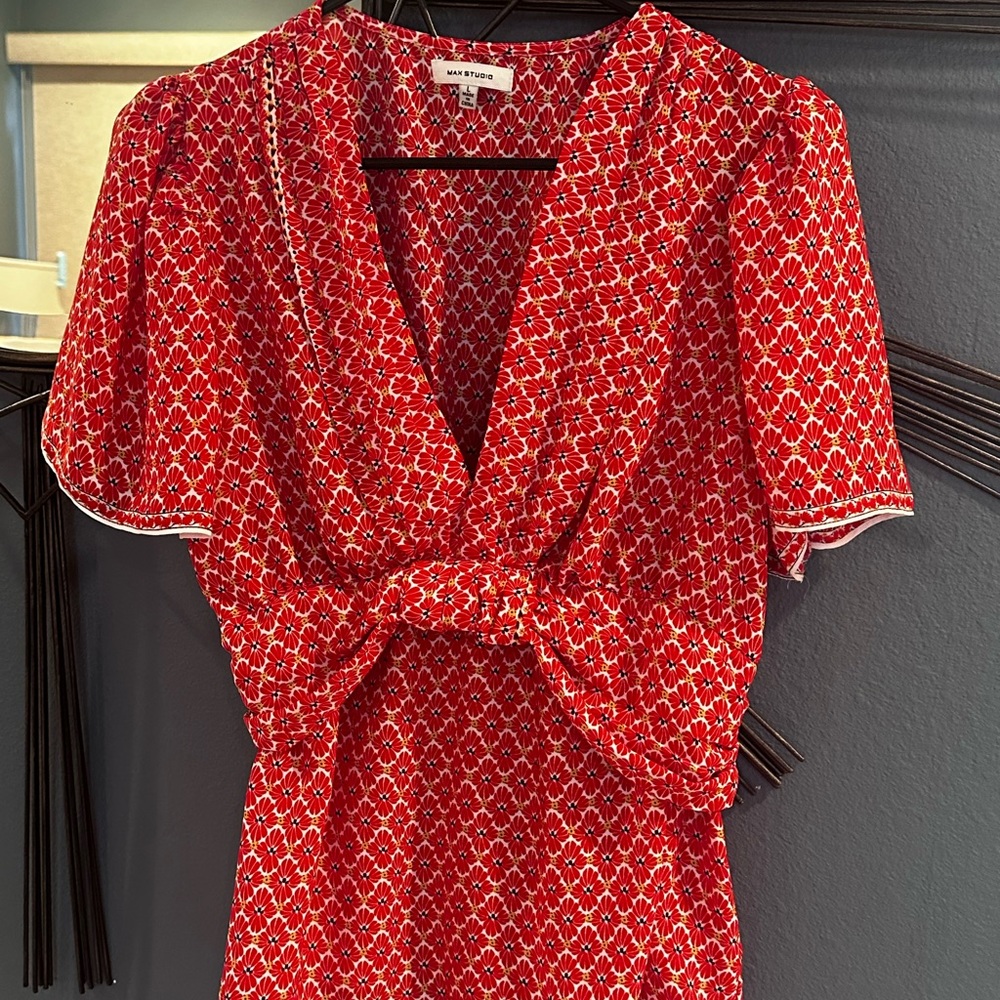 Max Studio Red Floral Dress